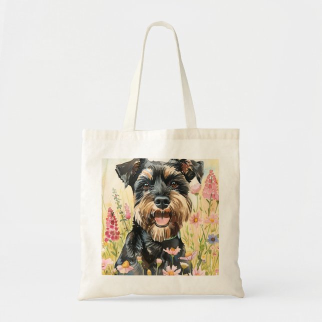 Tote Bag – Schnauzer Canvas Tote for Dog Lovers (Devant)