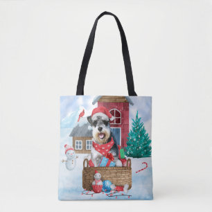 Tote Bag Schnauzer Chien dans la neige Maison de Chien de N