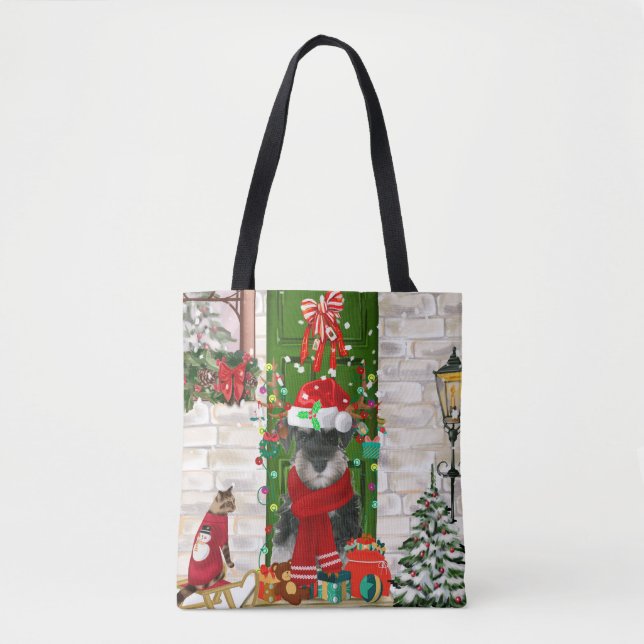 Tote Bag Schnauzer Chien Noël (Devant)