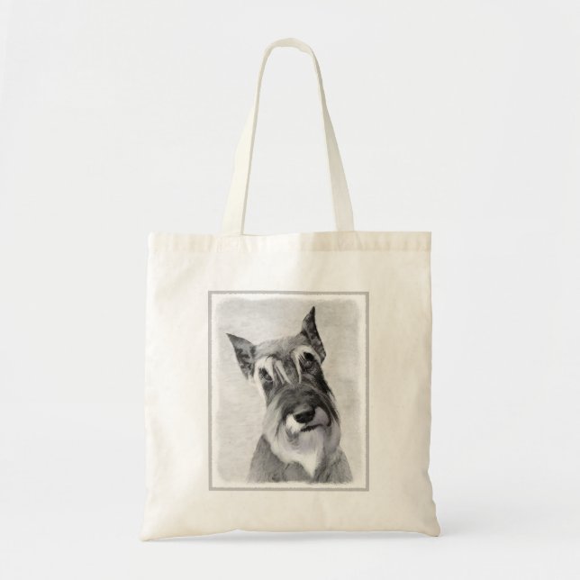 Tote Bag Schnauzer (Giant) Peinture - Chien Art (Devant)