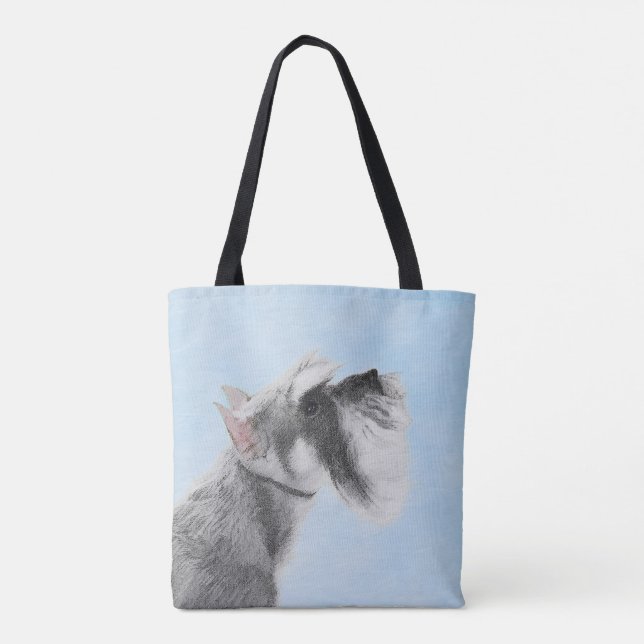 Tote Bag Schnauzer (Giant, Standard) Peinture - Chien Art (Dos)