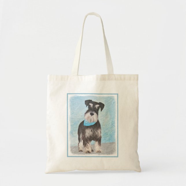 Tote Bag Schnauzer (Miniature) Peinture - Joli chien origin (Devant)