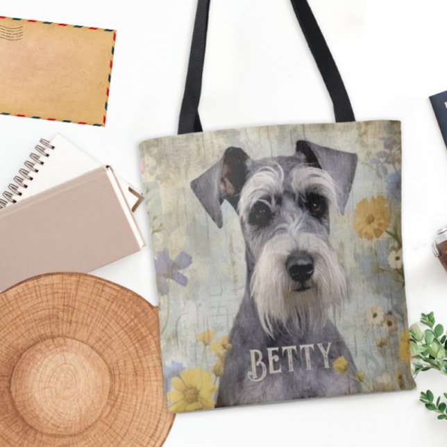 Tote Bag Schnauzer personnalisé (Add some cuteness to your daily routine with this pretty Schnauzer tote bag.)