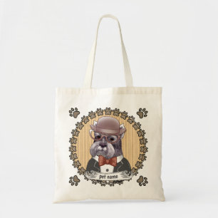 Tote Bag Schnauzer portant des lunettes