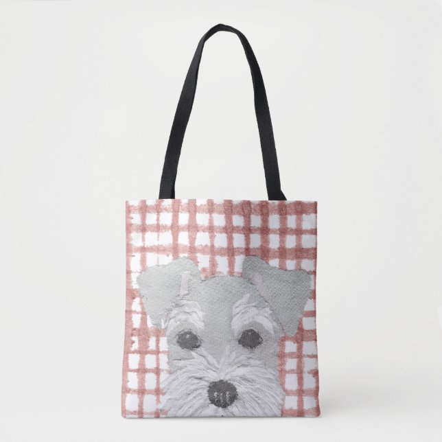 Tote Bag Schnauzer, sel et poivre, modernes (Devant)
