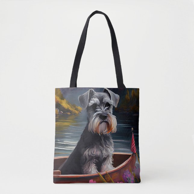 Tote Bag Schnauzer sur une pédale : une aventure Pittoresqu (Devant)