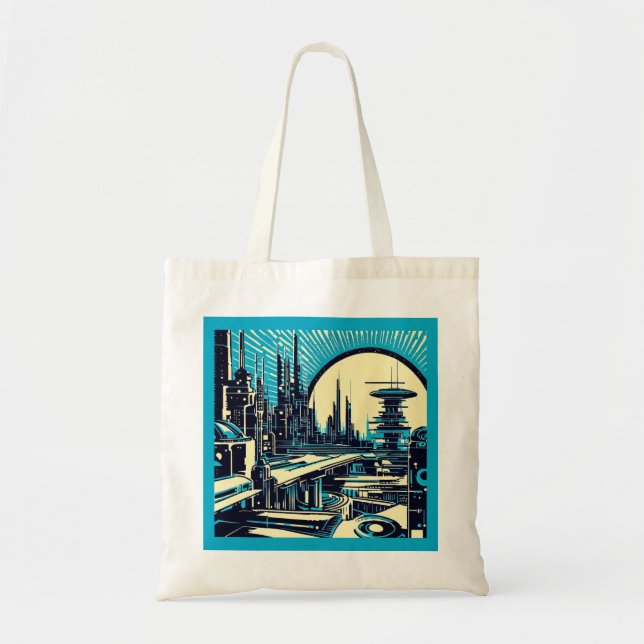 Tote Bag Sciage urbain futuriste SF 3 (Devant)