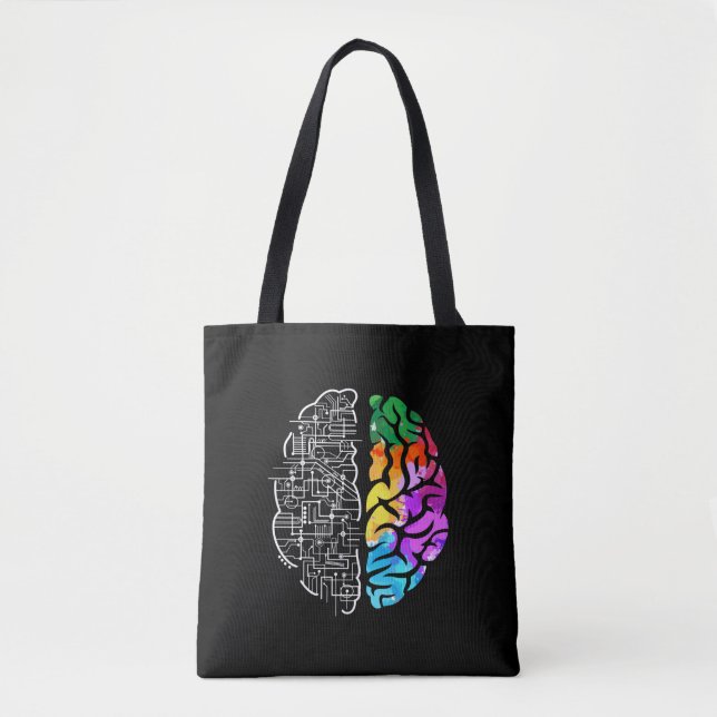 Tote Bag Science du génie cérébral coloré (Devant)