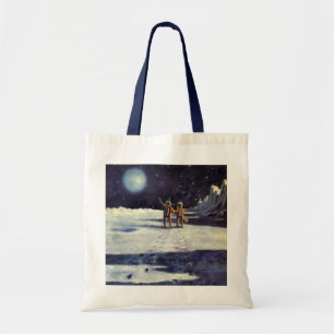 Tote Bag Science-fiction vintage Astronaute Aliens sur la L