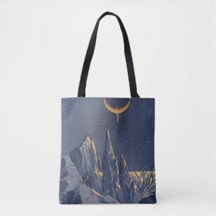 Tote Bag Science-Fiction vintage, Croissant Lune Planète Ne