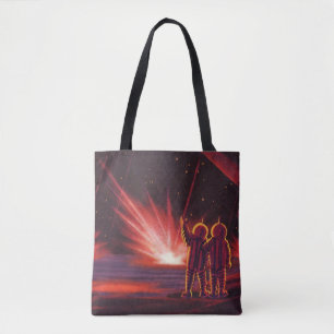 Tote Bag Science-fiction vintage d'alien sur une planète ro