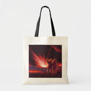 Tote Bag Science-fiction vintage d'alien sur une planète ro