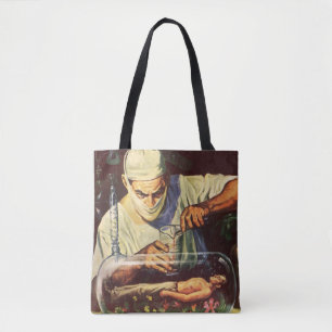 Tote Bag Science-fiction vintage, Scientifique fou en labor