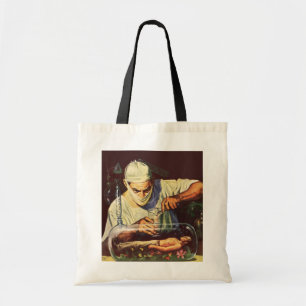 Tote Bag Science-fiction vintage, Scientifique fou en labor