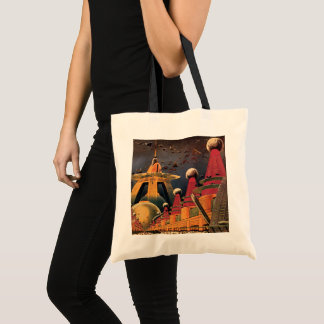 Tote Bag Science-fiction vintage ville futuriste voiture vo