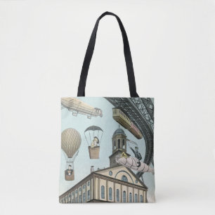 Tote Bag Science-fiction vintage, ville steampunk victorien