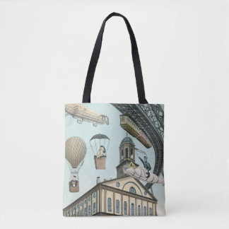 Tote Bag Science-fiction vintage, ville steampunk victorien