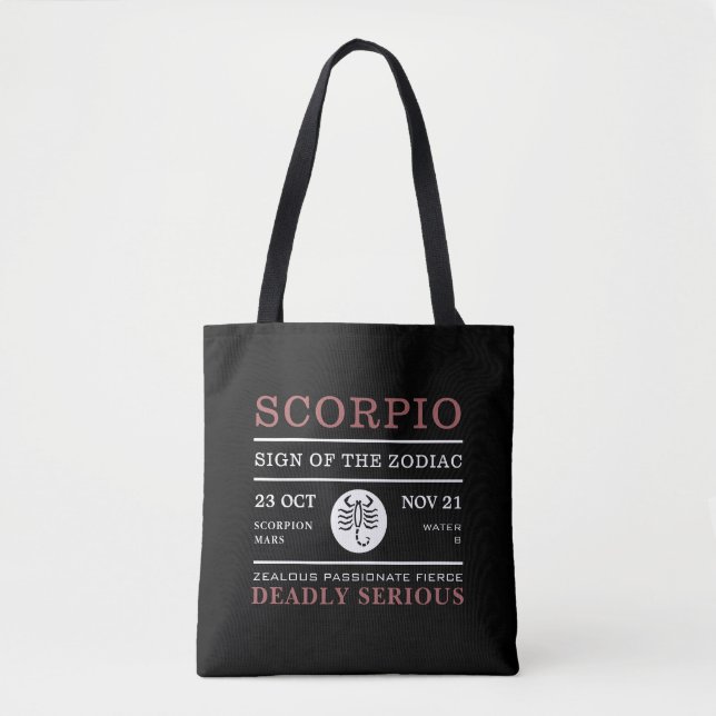 Tote Bag Scorpio Sign of the Zodiac (Devant)