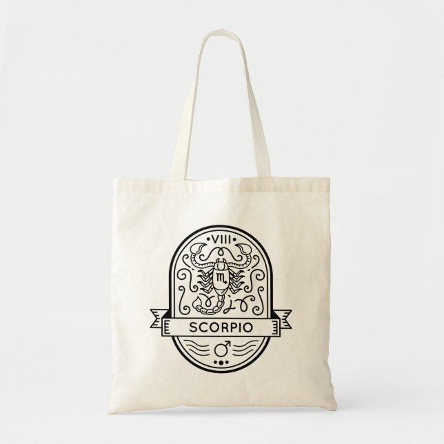 TOTE BAG SCORPIO SYMBOLE DE BADGE ZODIAC (Devant)