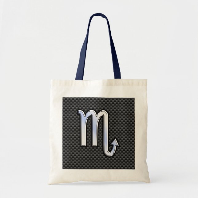 Tote Bag Scorpio Zodiac Sign on Carbon Fiber Astrology (Devant)