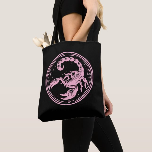 Tote Bag Scorpion rose Astrologie Signe du zodiaque Scorpio (De près)