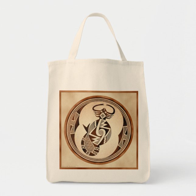Tote Bag Scorpion-Serpent-Poisson de Mimbres (Devant)