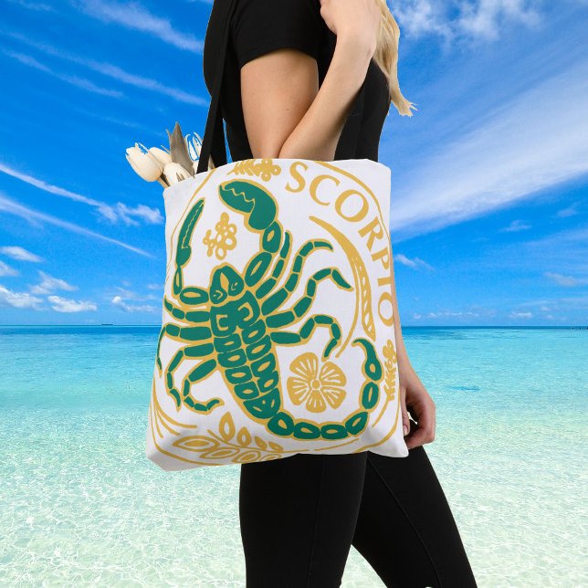 Tote Bag Scorpion Signe du zodiaque sur un (Scorpio star sign shoulder bag)