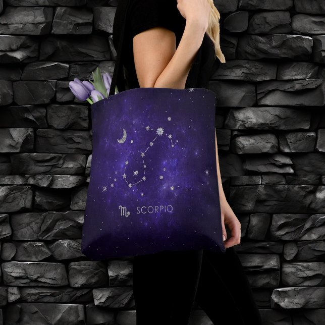 Tote Bag Scorpion violet zodiaque | Horoscope d'astrologie  (Créateur téléchargé)
