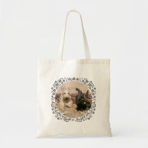 Tote Bag Scotties roux et noirs en course