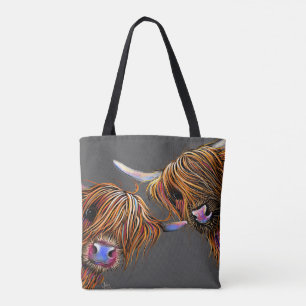 Tote Bag Scottish Highland Cow ‘ S&N’ par Shirley MacArthur