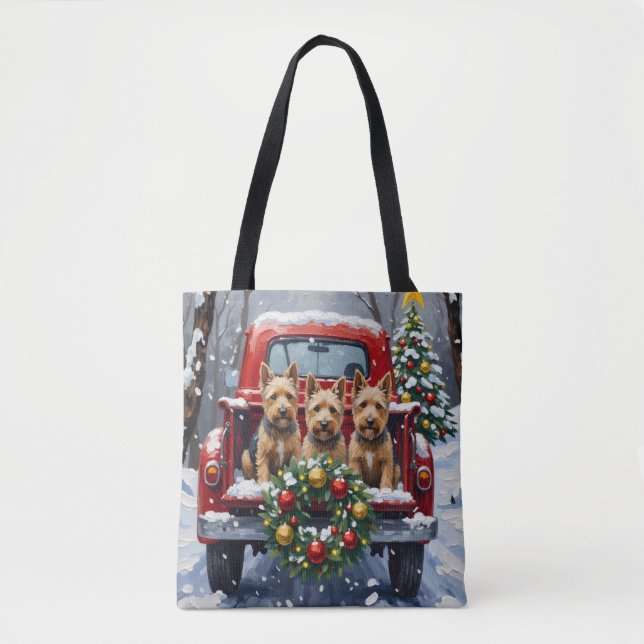 Tote Bag Scottish Terrier Christmas Red Truck Holiday (Devant)