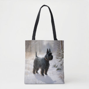 Tote Bag Scottish Terrier Laisser Il Neige Noël