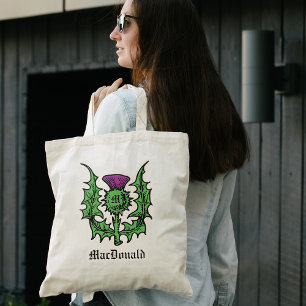 Tote Bag Scottish Thistle Nom personnalisé
