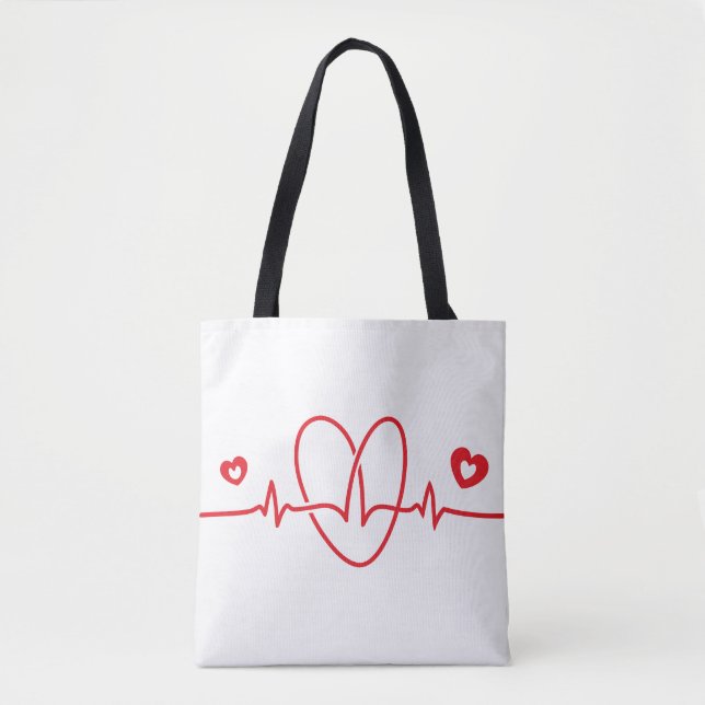 Tote Bag Scribbles Heartbeat (Devant)