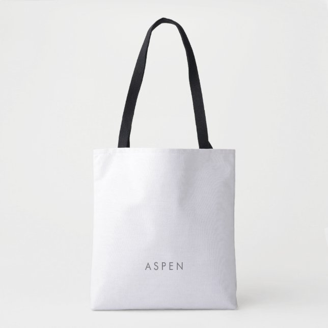 Tote Bag Script Argent moderne Monogramme de la servante (Devant)