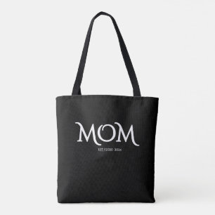 Tote Bag Script blanc établi la fête des mères de maman