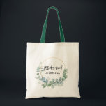 Tote Bag Script de brosse moderne Botanique verte Bridesmai<br><div class="desc">Brosse moderne tendance Script Aquarelle Botanique Verdure Or Cercle Sac fourre-tout de la servante</div>