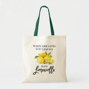 Tote Bag Script de brosse moderne Limoncello Lemons Poigné