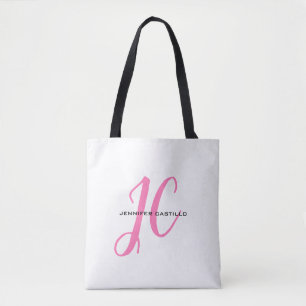 Tote Bag Script de calligraphie professionnelle Monogramme