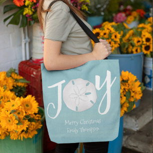 Tote Bag Script de Noël Joie typographie Sand Dollar
