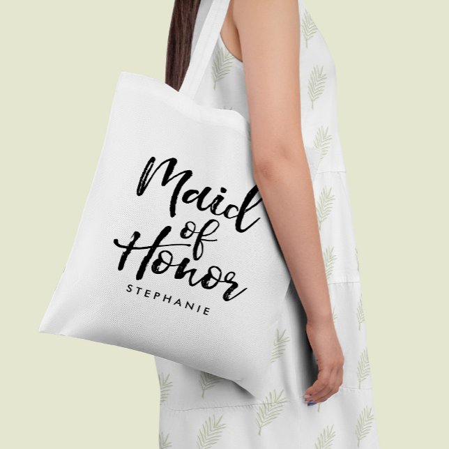 Tote Bag Script élégant "Maid of Honor" Personnalisé (Créateur téléchargé)