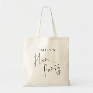 Tote Bag Script élégant Matron d'honneur Hen Party