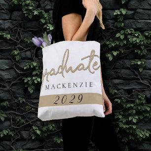 Tote Bag Script Gold   Élégante brosse à main