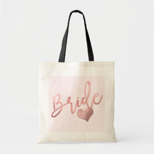 Tote Bag Script Gold PixDezines Bride/Faux Rose