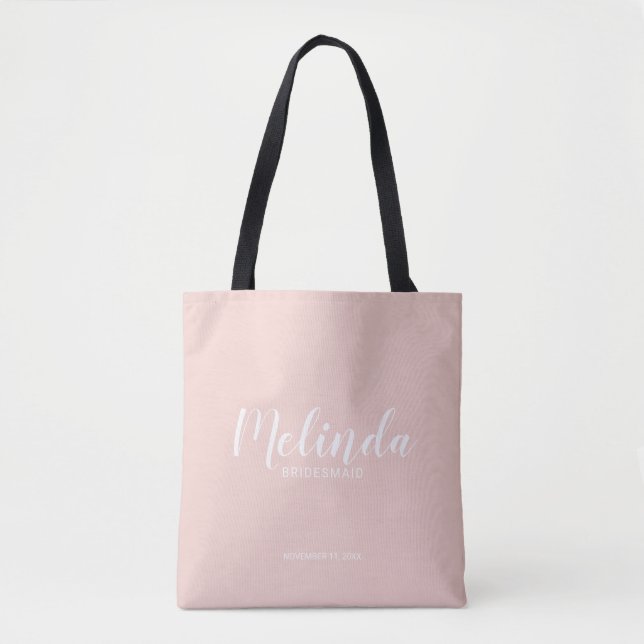 Tote Bag Script moderne, Bridesmaitres personnalisées (Devant)