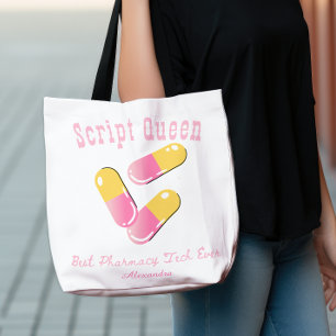 Tote Bag Script personnalisé Queen Pink Capsule technologie