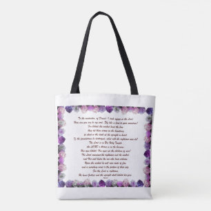 Tote Bag Scripture, Psalm 11, Purple Roses