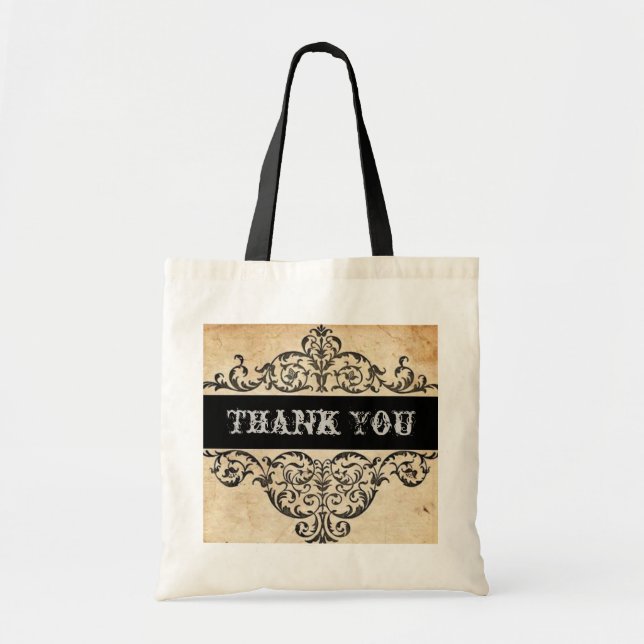 Tote Bag Scrolls pays rustique ouest saloon mariage (Devant)