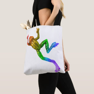 Tote Bag Sculpture de grenouille aux couleurs de l'arc-en-c
