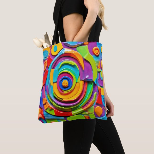 Tote Bag Sculpture surréelle colorée Jouer (De près)